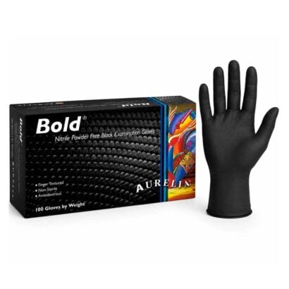 Bold Black Nitrile Gloves - Large Box/100