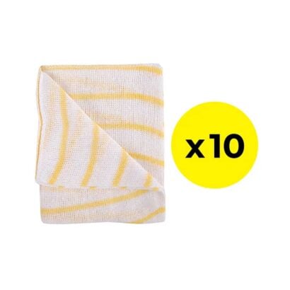 Dish Cloth YELLOW Border 14x12" (pack/10)