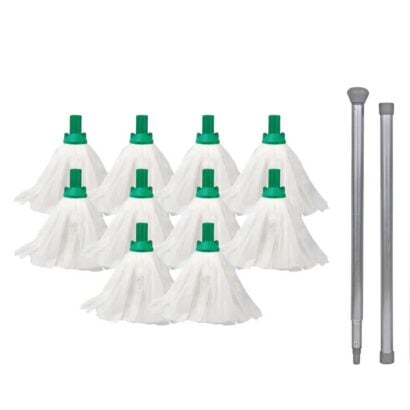 Exel Big White Mop 120G GREEN - Pack/10